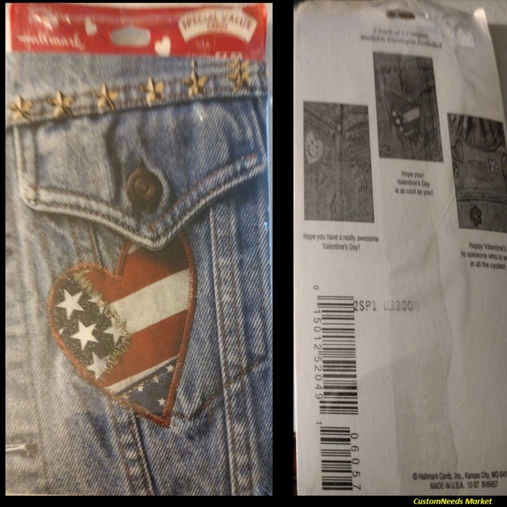 Vintage Hallmark Valentine Cards with 20 "Hearts" Forever Stamps Package